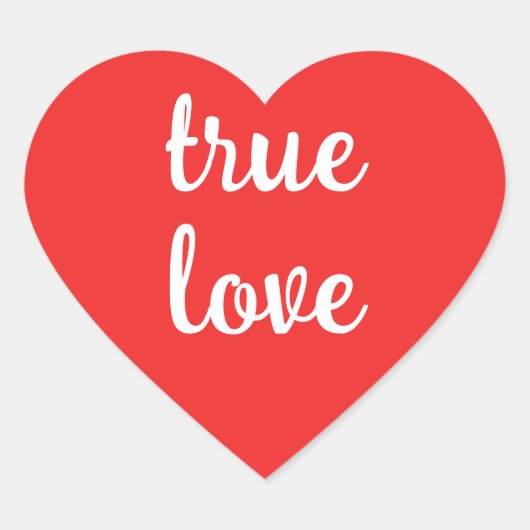 True Love Red Heart-stickers Hart Sticker (Voorkant)