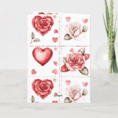 True Love Red Rose Letter Heart Kaart (Achterkant)