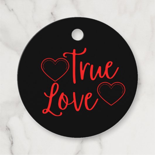 True Love Red Valentijns Bedankjes Labels (Voorkant)
