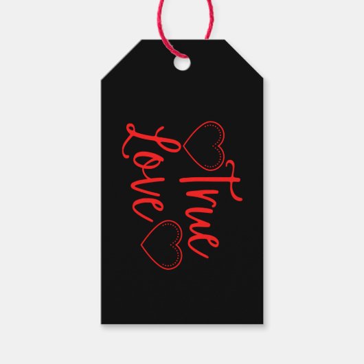 True Love Red Valentijns Cadeaulabel (Voorkant)