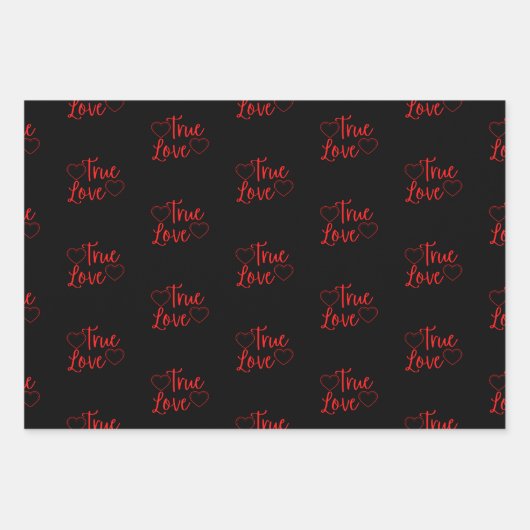 True Love Red Valentijns Inpakpapier Vel (Voorkant 3)