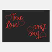 True Love Red Valentijns Inpakpapier Vel (Voorkant)