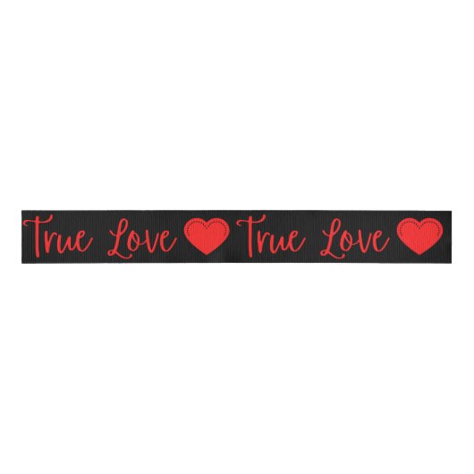 True Love Red Valentijnse Grosgrain Ribbon Grosgrain Lint (Voorkant)
