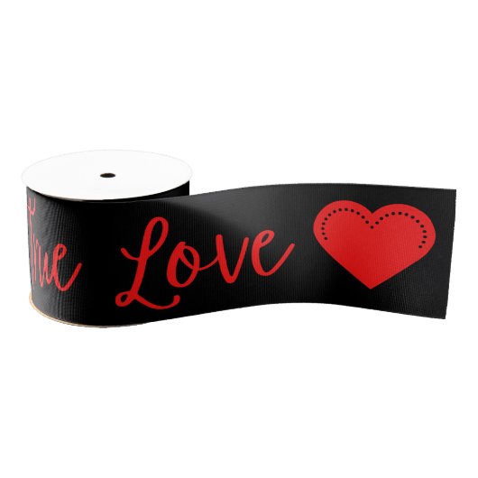 True Love Red Valentijnse Grosgrain Ribbon Grosgrain Lint (Spoel)