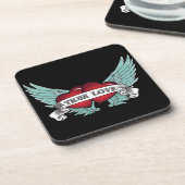 True Love Rockabilly Winged Heart Bier Onderzetter (Linkerzijde)