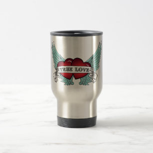 True Love Rockabilly Winged Heart Reisbeker