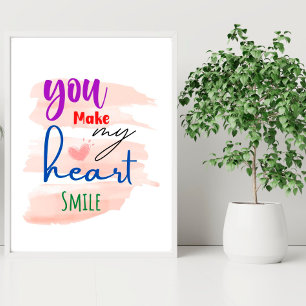 True Love Romantic citeert Wall Art Décor Poster