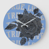 True Love Roos Romantic Valentijnsdag B&W Grote Klok (Voorkant)