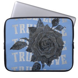 True Love Roos Romantic Valentijnsdag B&W Laptop Sleeve