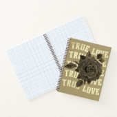 True Love Roos Romantic Valentijnsdag B&W Notitieboek (Binnen)