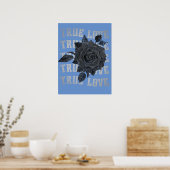 True Love Roos Romantic Valentijnsdag B&W Poster (Keuken)