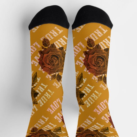 True Love Roos Romantic Valentijnsdag B&W Sokken (Top)