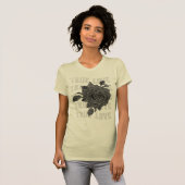 True Love Roos Romantic Valentijnsdag B&W T-shirt (Voorkant volledig)