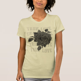 True Love Roos Romantic Valentijnsdag B&W T-shirt