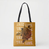 True Love Roos Romantic Valentijnsdag B&W Tote Bag (Voorkant)