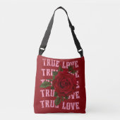 True Love Roos Romantic Valentijnsdag Canvas tas (Voorkant)