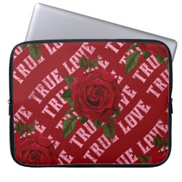 True Love Roos Romantic Valentijnsdag Laptop Sleeve