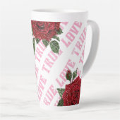 True Love Roos Romantic Valentijnsdag Latte Mok (Rechterhoek)