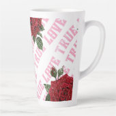 True Love Roos Romantic Valentijnsdag Latte Mok (Rechts)