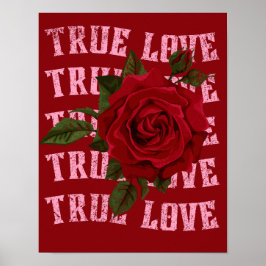 True Love Roos Romantic Valentijnsdag Poster