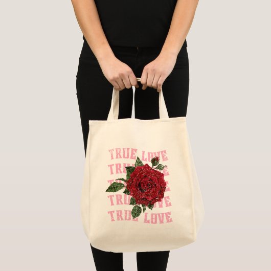 True Love Roos Romantic Valentijnsdag Tote Bag (Voorkant (product))