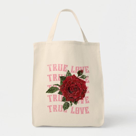 True Love Roos Romantic Valentijnsdag Tote Bag (Voorkant)