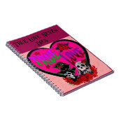 True Love Roze Schedel Paar Custom Notitieboek (Rechterzijde)