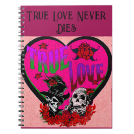 True Love Roze Schedel Paar Custom Notitieboek
