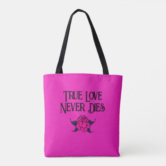 True Love Roze Schedel Paar Custom Tote Bag (Achterkant)