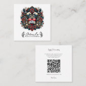 True Love Skeleton Heart Tattoo bruiloft details Vierkante Visitekaartje (Voorkant / Achterkant)