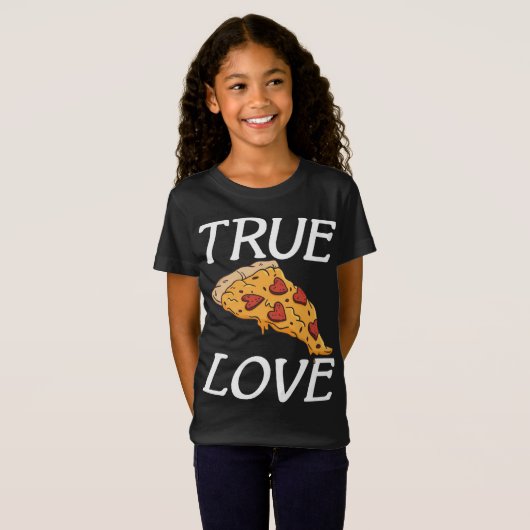 True Love Snack Pizzalove Pizza T-shirt (Voorkant volledig)