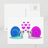 True Love - Snail-Cartoon Briefkaart (Voorkant / Achterkant)