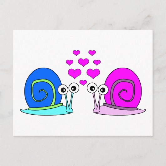 True Love - Snail-Cartoon Briefkaart (Voorkant)