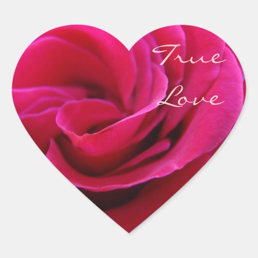 True Love stickers Roze Rose Flowers Wedzegels (Voorkant)