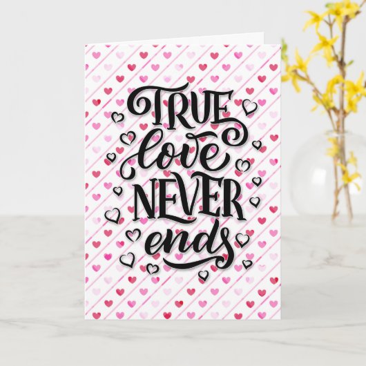 True Love stopt nooit Valentijnsdag Kaart (Gele Bloem)