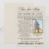 True Love Story 60th Anniversary Party Foto Kaart (Voorkant / Achterkant)