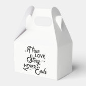 True Love Story Zwart Wit Bruiloft, Vrijgezellenfe Bedankdoosjes (Voorkant Zijde)