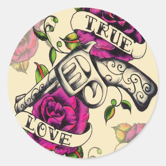True Love tattoo art style Stickers (Voorkant)