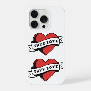 True Love Tattoo Hart Klassiek Romantisch Ontwer iPhone 15 Pro Case