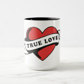 True Love Tattoo Hart | Klassiek Romantisch Ontwer Mok (Midden)