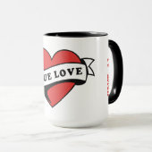 True Love Tattoo Hart | Klassiek Romantisch Ontwer Mok (Voorkant rechts)
