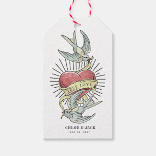 True Love    Tattoos met hart Cadeaulabel