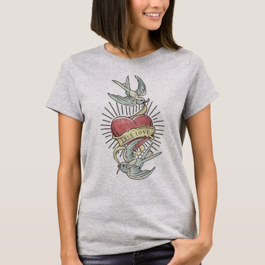True Love |  Tattoos met hart T-shirt (Voorkant)