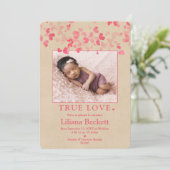 "True Love" Valentijn Foto geboorteaankondiging Aankondiging (Staand voorkant)