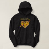 True Love Valentijn Pizza Heart Valentijnsdag Bo Hoodie (Design voorkant)
