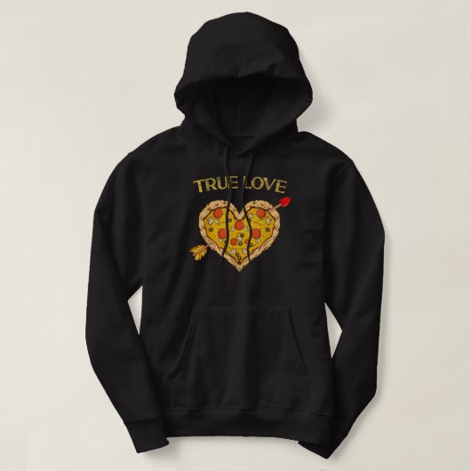 True Love Valentijn Pizza Heart Valentijnsdag Bo Hoodie (Design voorkant)