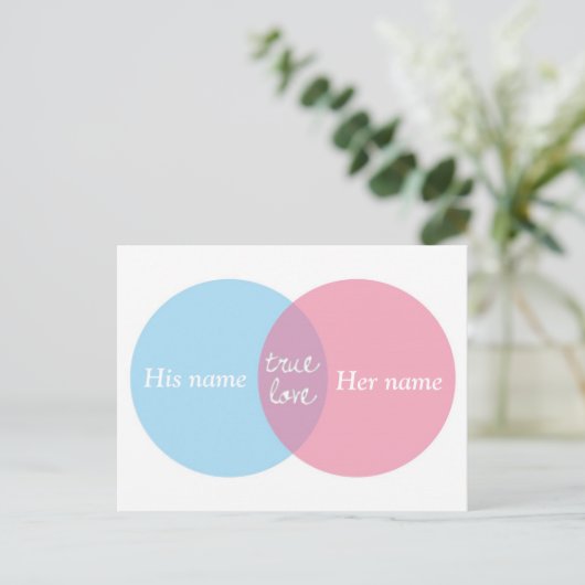 True Love Venn Diagram Briefkaart (Staand voorkant)