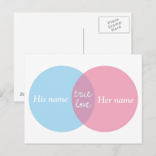True Love Venn Diagram Briefkaart (Voorkant / Achterkant)