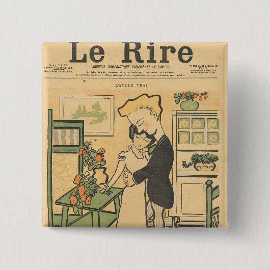 True Love Vierkante Button 5,1 Cm (Voorkant)