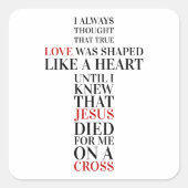 True love vierkante sticker (Voorkant)